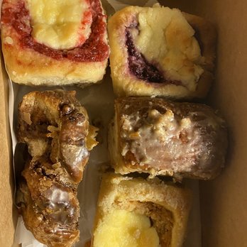 Czech Stop - From bottom left clockwise: cherry and cream, berry and cream, pecan bun, pumpkin and cream, and Pecan roll - Bakeries Near Me - West, Texas