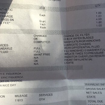 Jiffy Lube - On paper what they said they did. Some things should have been marked no. - Oil Change Stations Near Me - Orlando, Florida Jiffy Lube - On paper what they said they did. Some things should have been marked no. - Oil Change Stations Near Me - Orlando, Florida