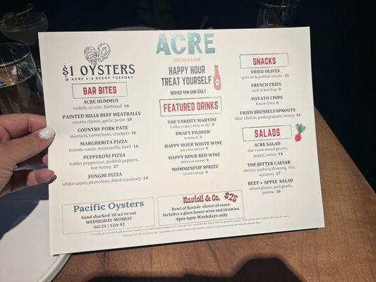 Menu photo 8 Acre Oakland, CA