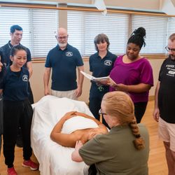 Irene's Myomassology Institute - Learning how to perform massage.
