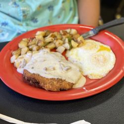 Kafe Royale - Chicken fried steak and eggs