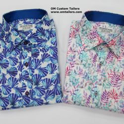 Om Custom Tailors - Tailor made shirts Latest Resort Wear Printed Shirts OM Custom Tailors