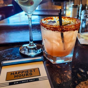 Lazy Dog - Happy hour drinks! Eddys vodka (made dirty) and watermelon margarita - New American Near Me - Fresno, California