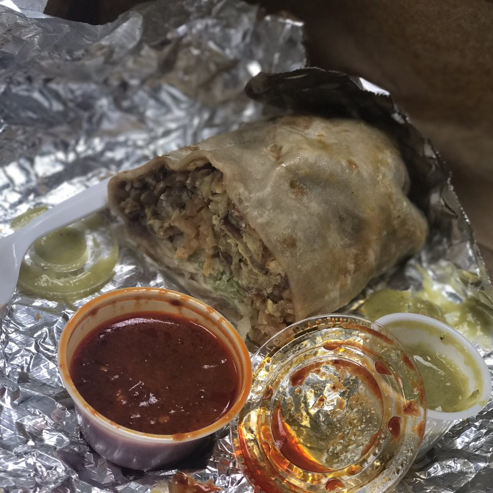 Super La Mexicana - Bacon Breakfast burrito with rice and beans added - Mexican Near Me - Houston, Texas Super La Mexicana - Bacon Breakfast burrito with rice and beans added - Mexican Near Me - Houston, Texas