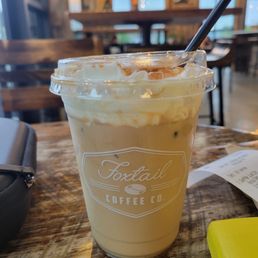 Maple pancake latte (subbed butterscotch syrup with caramel) Maple pancake latte (subbed butterscotch syrup with caramel)