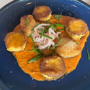 Under the Cork Tree - Scallops and Polenta(can't remember the name) the two pieces in the middle are the scallops.... - New American Near Me - Sandy Springs, Georgia Under the Cork Tree - Scallops and Polenta(can't remember the name) the two pieces in the middle are the scallops.... - New American Near Me - Sandy Springs, Georgia