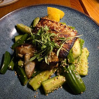 Oak & Coal - Black Cod w cucumber sunomono - Japanese Near Me - Costa Mesa, California