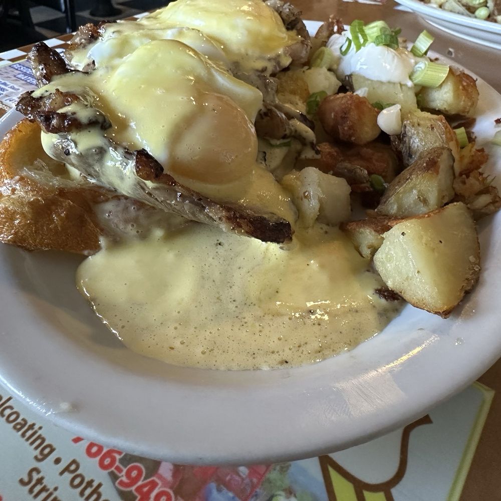 Sax's Joint - Poached eggs over ribeye - Breakfast & Brunch Near Me - Petaluma, California Sax's Joint - Poached eggs over ribeye - Breakfast & Brunch Near Me - Petaluma, California