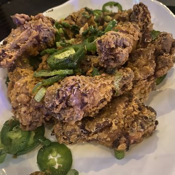 Cafe Patio - Salt and pepper fried chicken was blah. Was kinda dry and had a burnt taste. - Chinese Near Me - Fullerton, California Cafe Patio - Salt and pepper fried chicken was blah. Was kinda dry and had a burnt taste. - Chinese Near Me - Fullerton, California