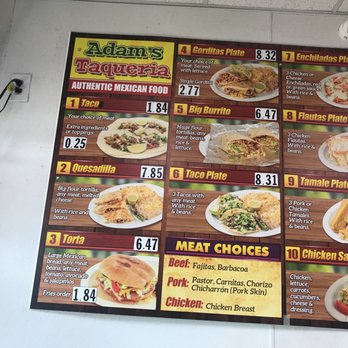 Adams Tacqueria - Menu - Mexican Near Me - Euless, Texas