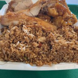 Fried rice orange chicken teriyaki chicken