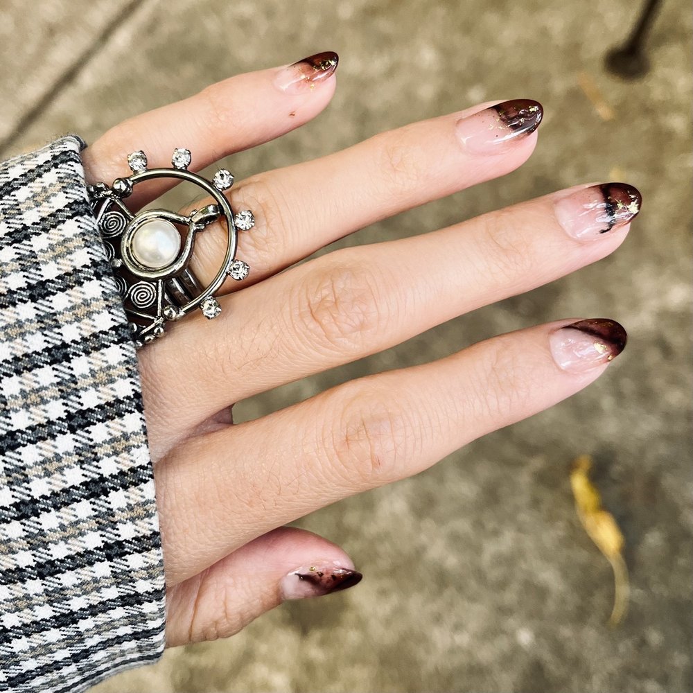 Rika nail salon - Fall themed marble tip nails by Cici - Nail Salons Near Me - Brooklyn, New York Rika nail salon - Fall themed marble tip nails by Cici - Nail Salons Near Me - Brooklyn, New York