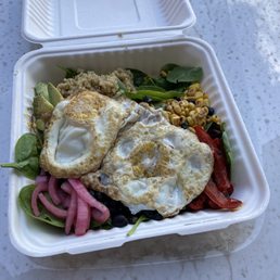 Breakfast power bowl with 2 eggs