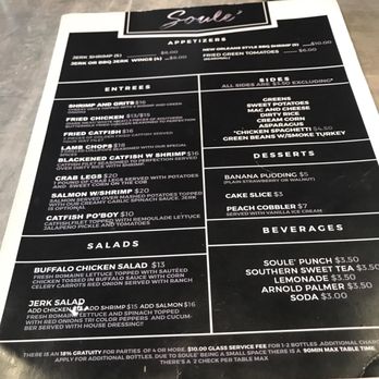 Soule - Menu - Cajun/Creole Near Me - Chicago, Illinois Soule - Menu - Cajun/Creole Near Me - Chicago, Illinois