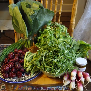 Plant It Forward  - Share 8. green onions, collards, roselle bulbs, green beans, radishes, arugula, mesclun greens, pecan & rosemary honey. - Farmers Market Near Me - Houston, Texas
