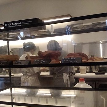 Rok - Few baked goods left on the top shelf. The rest is empty. But they had a full gallon of Vitamin D milk. :-)) - Coffee & Tea Near Me - Los Angeles, California