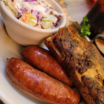 The County Line - 2 meat Ribs & sausage lite plate. - Barbeque Near Me - San Antonio, Texas