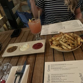 Finca - French fries with three sauces - Wine Bars Near Me - San Juan Capistrano, California Finca - French fries with three sauces - Wine Bars Near Me - San Juan Capistrano, California