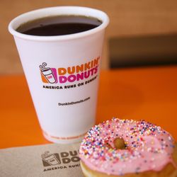 Coffee, Strawberry Sprinkled Donut