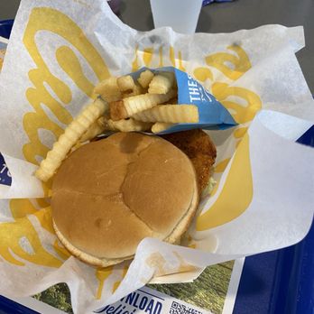 Culver's - Spicy chicken sandwich with fries and drink. Hot and not too bad. - Burgers Near Me - West Melbourne, Florida Culver's - Spicy chicken sandwich with fries and drink. Hot and not too bad. - Burgers Near Me - West Melbourne, Florida