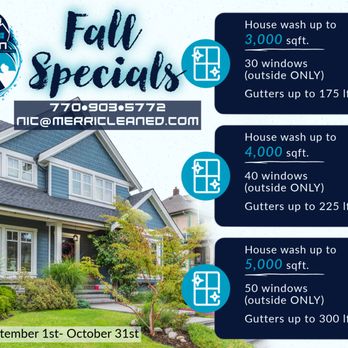 Merriclean - Falls specials now through October 31st! (Limited availability) - Window Washing Near Me - Kennesaw, Georgia Merriclean - Falls specials now through October 31st! (Limited availability) - Window Washing Near Me - Kennesaw, Georgia