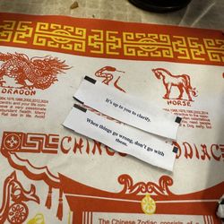 Hunan Restaurant East - Fortune cookies and place mats