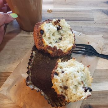 Perla Coffee Co & Eatery - No trace of banana in the banana chocolate chip muffin. - Waffles Near Me - Brodheadsville, Pennsylvania