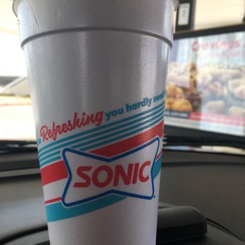 Sonic Drive-In - Water comes medium bu default and they tape the receipt to it - Ice Cream & Frozen Yogurt Near Me - Killeen, Texas