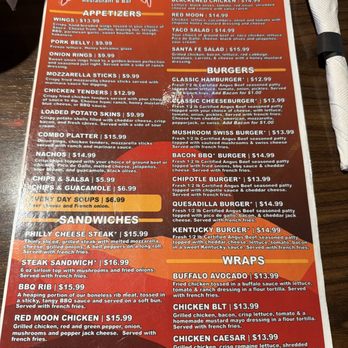 Red Moon - Menu - Wraps Near Me - Rubicon, Wisconsin Red Moon - Menu - Wraps Near Me - Rubicon, Wisconsin