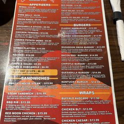 Red Moon - Menu