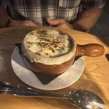 Black Prong Whiskey Bar & Grill - French onion soup- delish - Seafood Near Me - Bronson, Florida Black Prong Whiskey Bar & Grill - French onion soup- delish - Seafood Near Me - Bronson, Florida