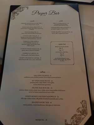 Menu photo 3 Proper Bar Washington, DC, DC