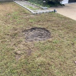The hole they left in my yard. The hole they left in my yard.
