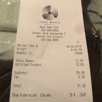 Root Down DIA - Sho yu right that was some good ramen! - New American Near Me - Denver, Colorado