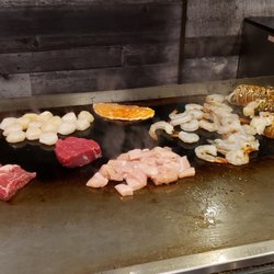 Hibachi Teppanyaki & Bar - All the protein from the table , six portions.