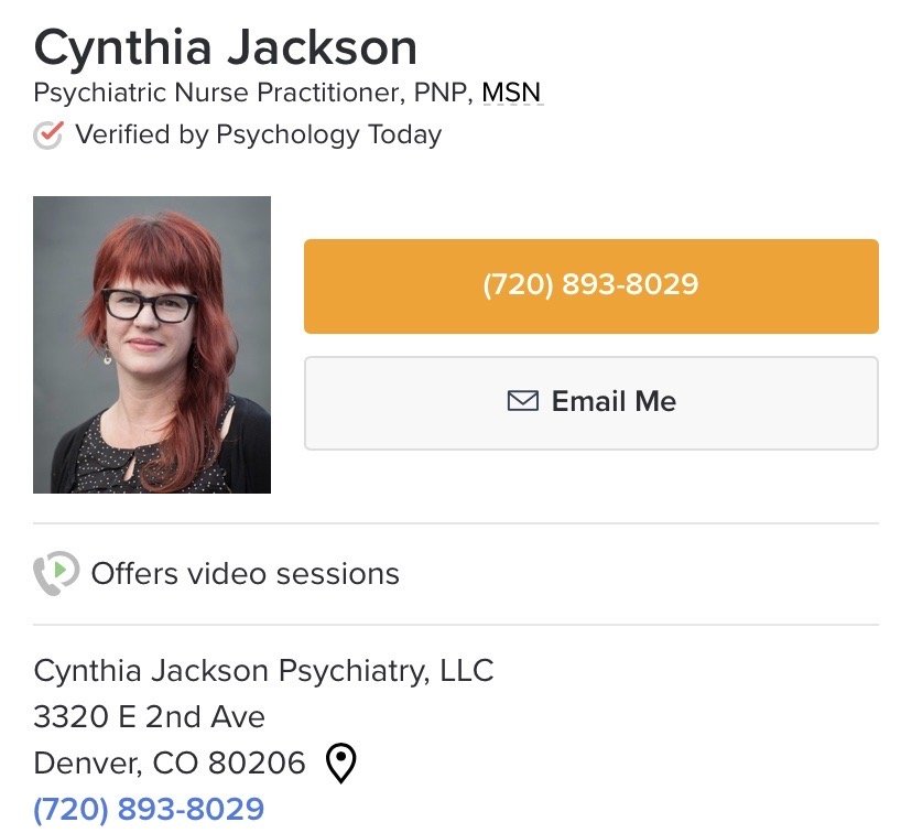 CYNTHIA JACKSON PSYCHIATRY Updated September 2024 3320 E 2nd Ave