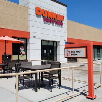 Dunkin' -  the outside of a dunkin donuts restaurant - Donuts Near Me - Baldwin Park, California