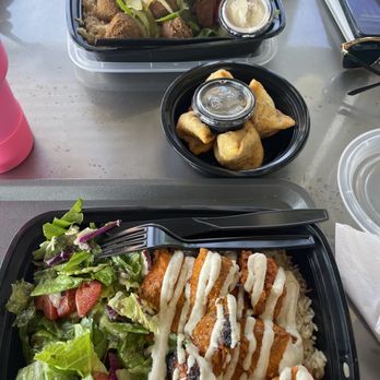Kabab City - Chicken plate, samosa app and falafel plate. - Mediterranean Near Me - Merced, California