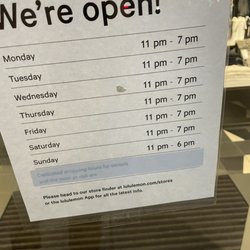lululemon - Time open