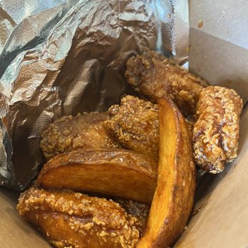 Furai Chicken - Soy Garlic 10pcs wings (comes w 2 potato wedges) - Korean Near Me - Irvine, California