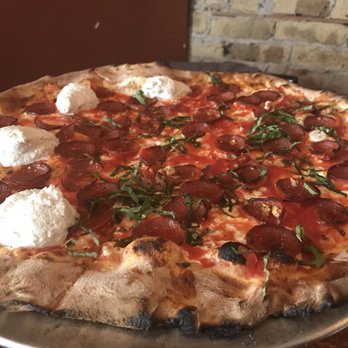 Coalfire Pizza - Half pepperoni, half pepperoni with whipped ricotta - Pizza Near Me - Chicago, Illinois