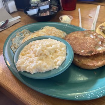 Stack'em High Pancakes & So Forth - Cheese Grits, English Muffin, Fried Eggs - Pancakes Near Me - Kill Devil Hills, North Carolina