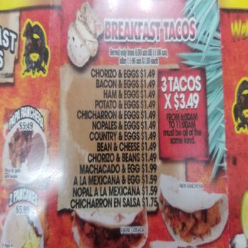 Taqueria Jalisco - a menu for breakfast tacos - Tex-Mex Near Me - San Antonio, Texas Taqueria Jalisco - a menu for breakfast tacos - Tex-Mex Near Me - San Antonio, Texas