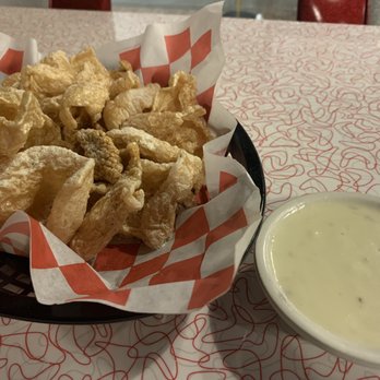 Bombshells Burgers & BBQ - Pork rinds + queso dip! - Pizza Near Me - Huntington, West Virginia