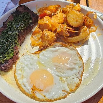 The Wheel - Chimmichuri steak and eggs - New American Near Me - Stamford, Connecticut The Wheel - Chimmichuri steak and eggs - New American Near Me - Stamford, Connecticut