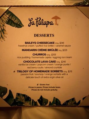 Menu photo 3 La Palapa Puerto Vallarta, JAL