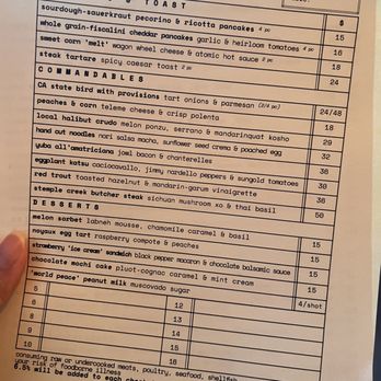 State Bird Provisions - Dinner Menu (August 2026) - Tapas/Small Plates Near Me - San Francisco, California State Bird Provisions - Dinner Menu (August 2026) - Tapas/Small Plates Near Me - San Francisco, California