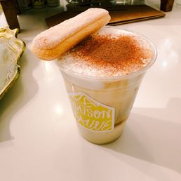 Tiramisu latte with whole milk iced