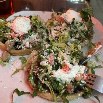 El Milagro Mexican Restaurant - Sopes - with chili Verde, cornmeal, patty, black beans, lettuce, tomato and sour cream. Very good dish. - Mexican Near Me - Grass Valley, California El Milagro Mexican Restaurant - Sopes - with chili Verde, cornmeal, patty, black beans, lettuce, tomato and sour cream. Very good dish. - Mexican Near Me - Grass Valley, California