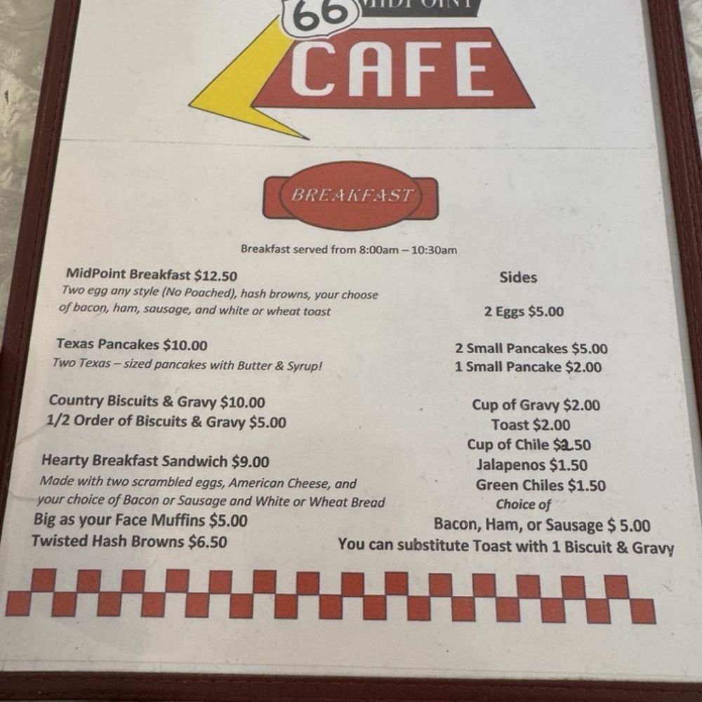 Midpoint Cafe And Gift Shop - Menu - Cafes Near Me - Adrian, Texas Midpoint Cafe And Gift Shop - Menu - Cafes Near Me - Adrian, Texas